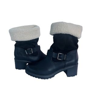 Warm Boots Chunky Mid Heel Round Toe Winter Snow Ankle Booties